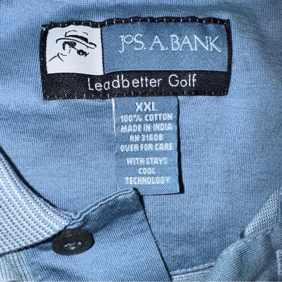 Jos. A Bank Leadbetter Cotton Golf Short Sleeve Polo Blue Stripe Men's Size XXL - Picture 5 of 6